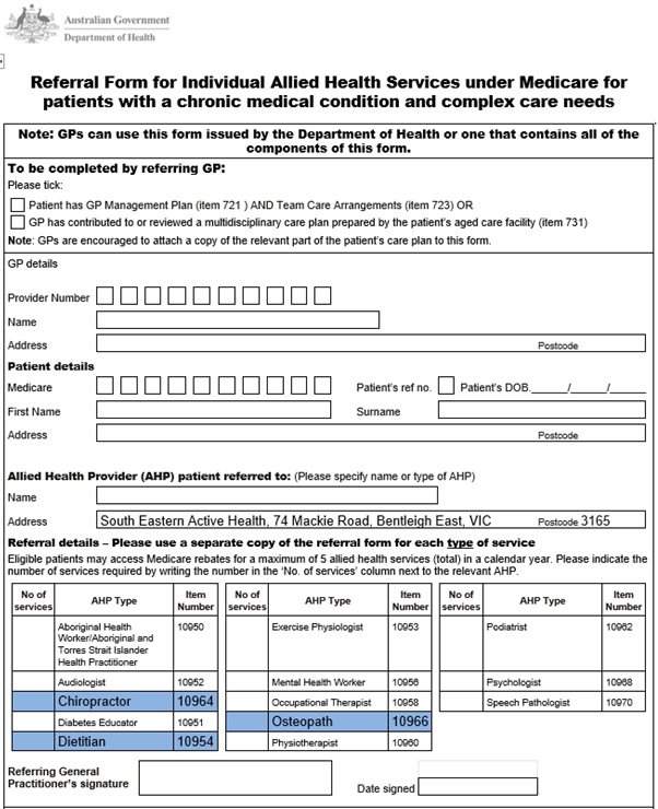 Enhanced Primary Care Plan Medicare Rebate